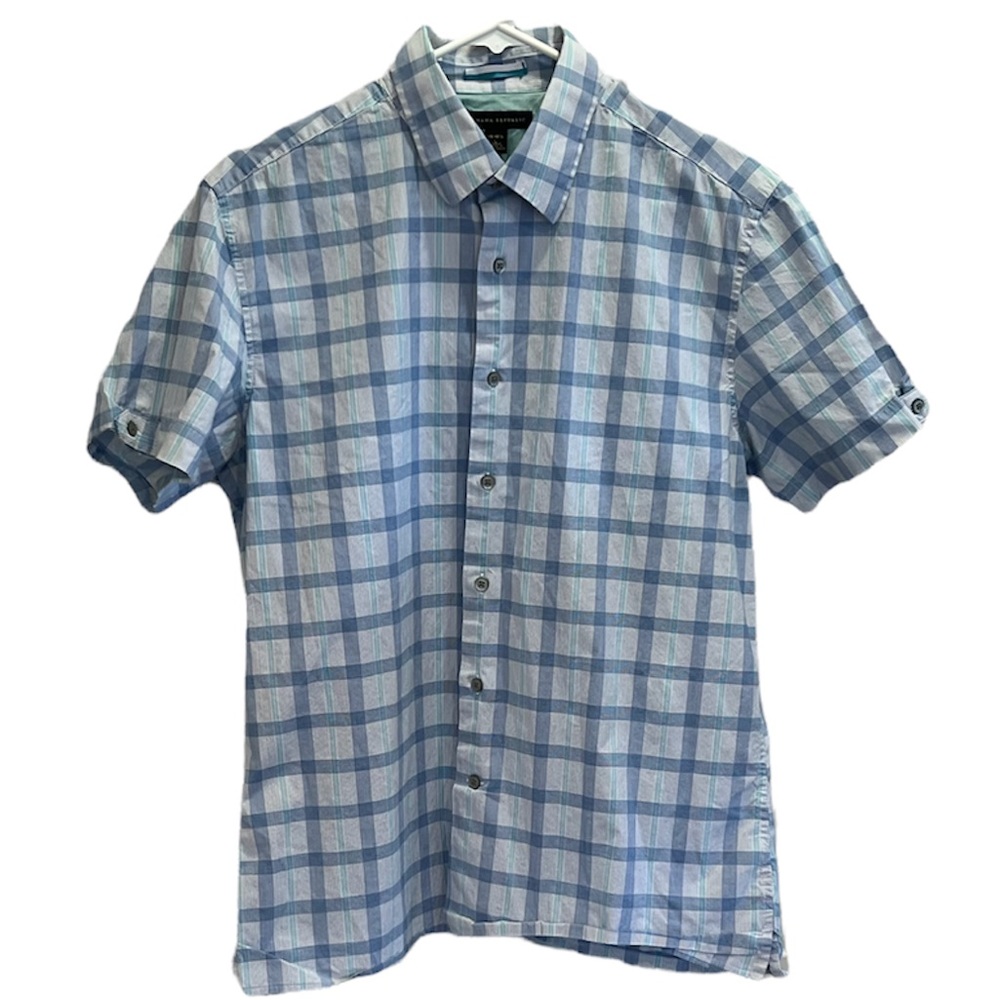 Mens Banana Republic plaid button down shirt
